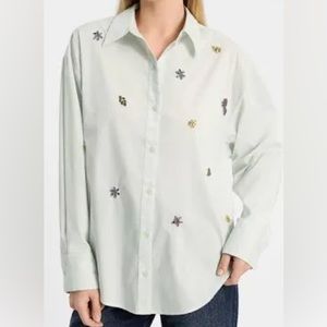 Express Embellished Boyfriend‎ Portofino Shirt long sleeve striped